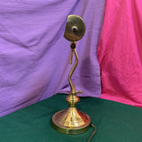 Vintage adjustable brass banker’s piano desk lamp with classic design, sturdy brass construction, and adjustable arm—perfect for desks, pianos, or reading areas.