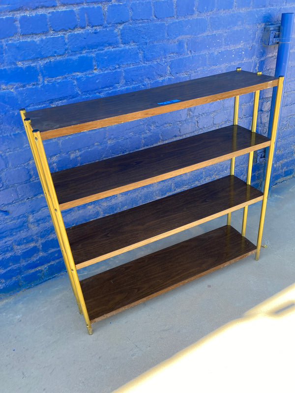 Metal Woodgrain Gold Bookcase