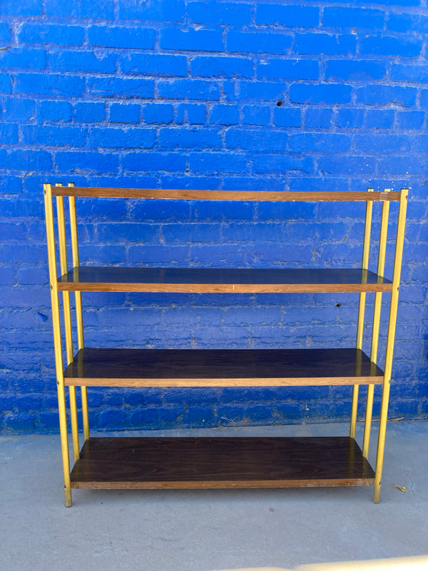 Metal Woodgrain Gold Bookcase