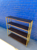 Metal Woodgrain Gold Bookcase