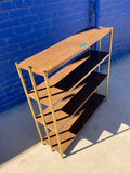 Metal Woodgrain Gold Bookcase