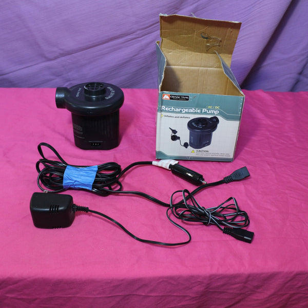  Intex Quick Fill Rechargeable Air Pump with wall charger and car adapter, compact and portable for inflating air mattresses and pool floats