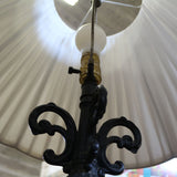 Vintage amber glass table lamp with a warm glow and retro charm