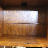 Vintage wood hutch with glass cabinet and bottom drawers