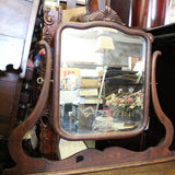 Vintage wooden vanity with adjustable mirror and drawers