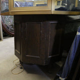  Antique Oak Hexagonal Glass Jewelry Display Case