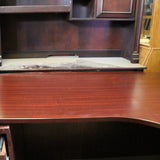 Credenza desk with right corner extension and enclosed storage