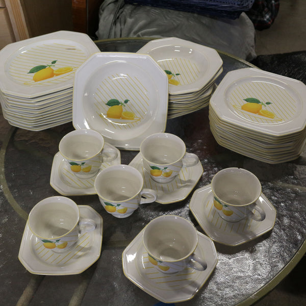 Mikasa Fresh Fruit Lemon vintage tea set with fruit-themed design