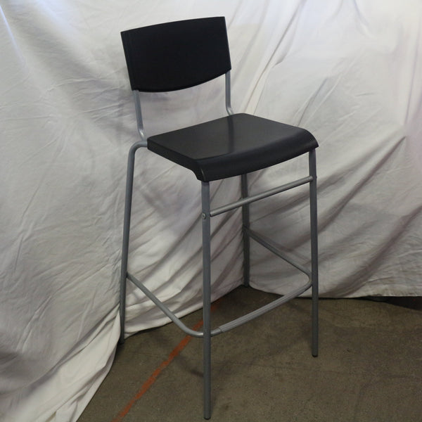 IKEA STIG metal bar stool with backrest in minimalist modern design