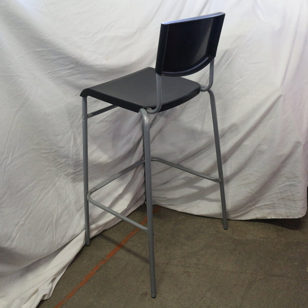 IKEA STIG metal bar stool with backrest in minimalist modern design