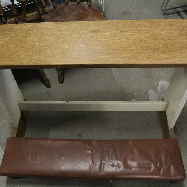 Vintage wooden Catholic wedding kneeler with detailed woodwork
