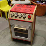  Red wooden kids mini oven stove toy