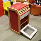  Red wooden kids mini oven stove toy