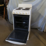 White 20-inch electric range with 4 coil burners and oven