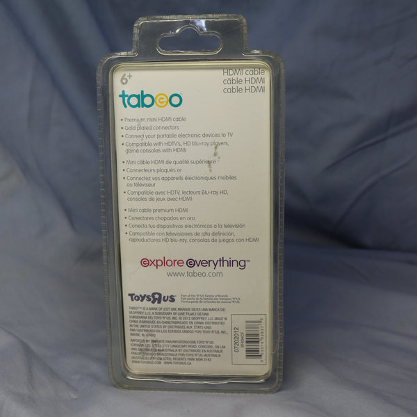 Tabeo Mini HDMI to HDMI Cable 6 ft in sealed retail packaging