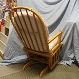 Wooden Glider Rocking Chair with Beige Cushions