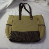 Barnes & Noble canvas and faux leather book tote bag
