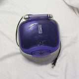 George Foreman compact purple electric grill with signature lid