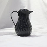 Vintage black swirl thermal coffee carafe with push-button lid